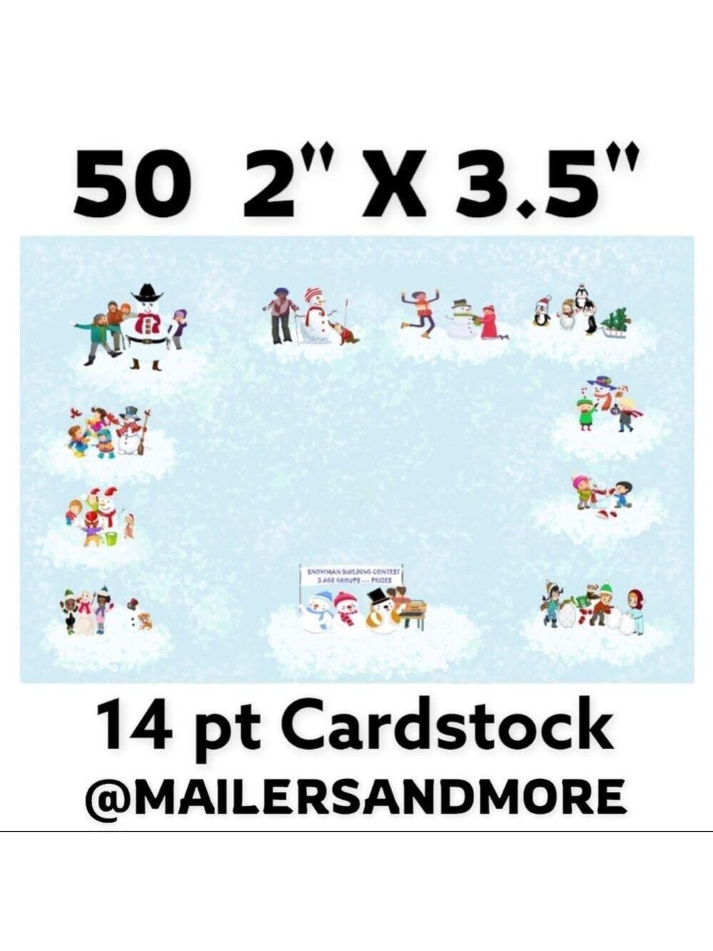 50 Snowman Contest CHRISTMAS Thank You Cards. PRICE IS FIRM